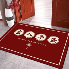 硅藻泥紅色喜慶門口地墊入戶門可擦速干免洗地墊大門浴室速干防滑