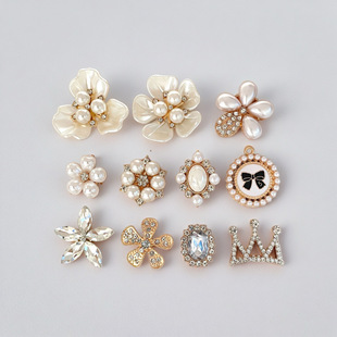 New Internet Celebrity Cave Shoes diy Jewelry Accessories Pearl Flower Plate Diamond Buckle Material Shake Tone Little Red Book Same Spot