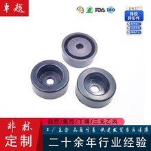 模具压制圆形沉孔橡胶脚垫 空调水泵减震垫黑色橡胶垫块