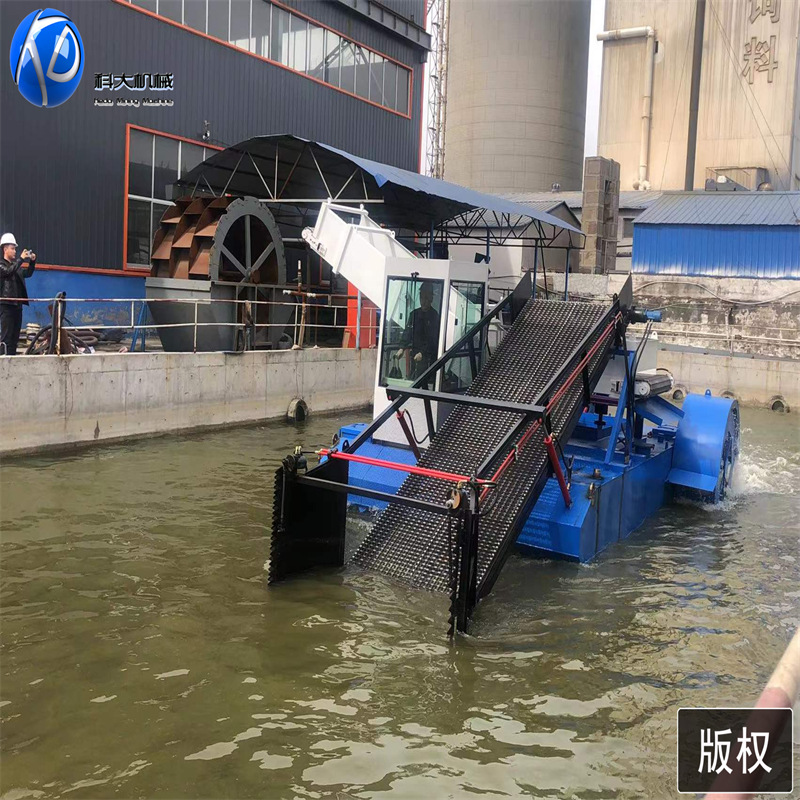 威海全自动浒苔打捞船 水葫芦收割机 水上清理船 水面海面除草船