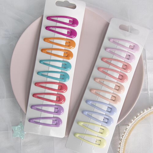 New style lacquered drop resin BB clip colorful waterdrop children hair clip candy color sweet girl hair pin cute side clip