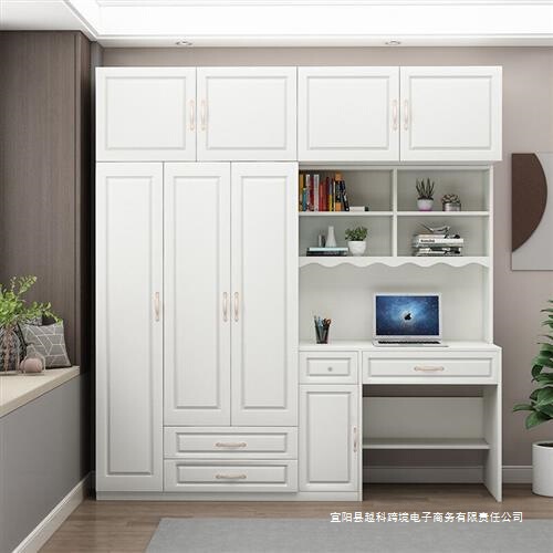 New Computer Desk with Wardrobe Simple Desktop Bedroom Combination Bookshelf Student Writing Desk Integrated Desk Cabinet