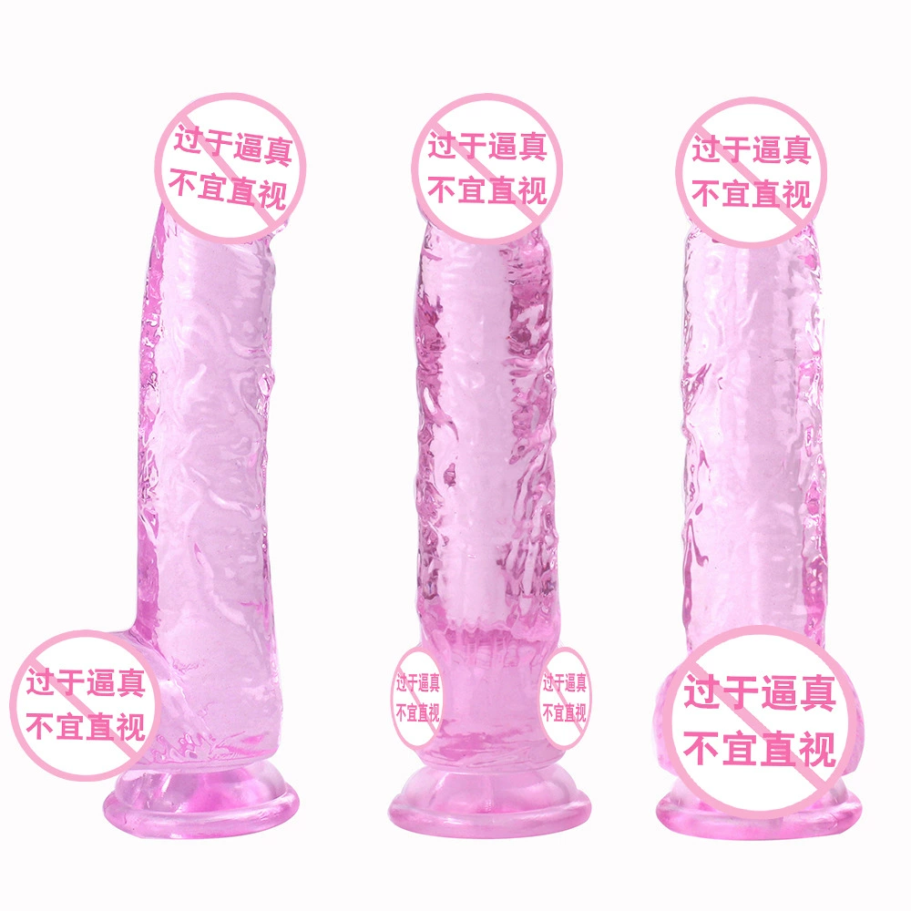 Реалистичный кристаллический дилдо (Phantomyum) TPE, прозрачный, размеры XXS–XXL