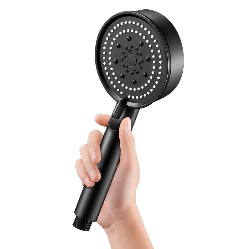 Black five-gear shower head bathroom bath booster nozzle household handheld bathroom multi-functional black warrior bath heater