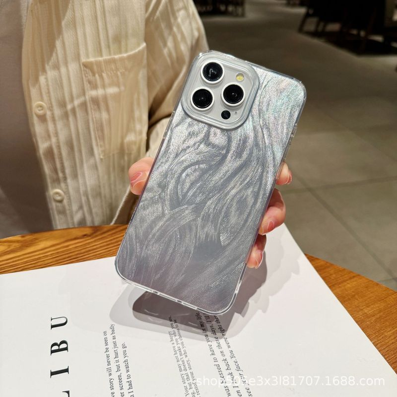 Apple 15 大穴羽糸携帯電話ケース iphone14 水の波紋 imd 氷河素材塗装保護カバーに適しています|undefined