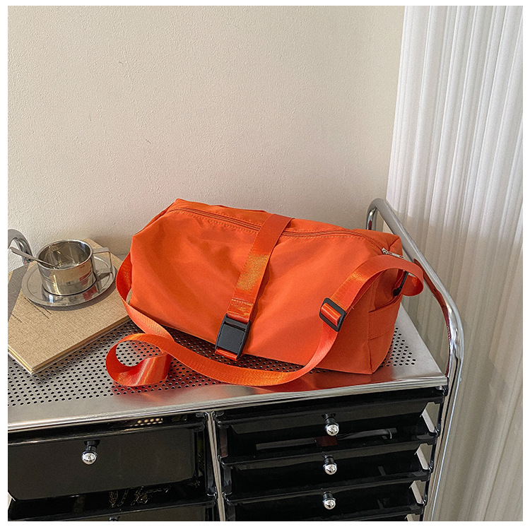 Bolso cruzado de Oxford, elegante y de alta gama, bolso de gimnasia para mujer, tamaño pequeño, modelo horizontal, casual, de un solo color, bolso de hombro para el trabajo, bolso tostada.