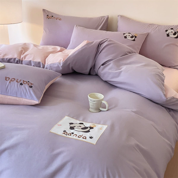 Qianxia Purple + Peony Powder 100 cotton fabric does not pill or deform]
