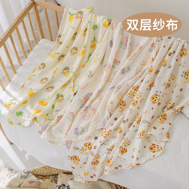 婴儿双层纱布包单初生宝宝抱被新生儿产房裹布襁褓包巾春夏季包被
