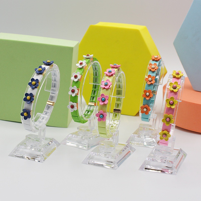 1 Piece Quantity Holiday, Daily Occasion Sweet Flower Alloy Italian Charm & Links String Bracelets Wholesale
