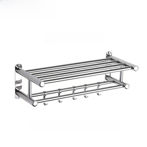 Factory Direct Supply Stainless Steel Bath Towel Rack for Engineering Hotels Guesthouses Home Use Bathroom Toilet Wall Mounted Shelf