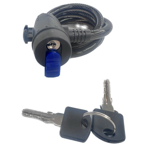 Mountain bike equipment circle lock with bracket computer key 12*1200 bar lock cylinder bicycle roll lock wire lock