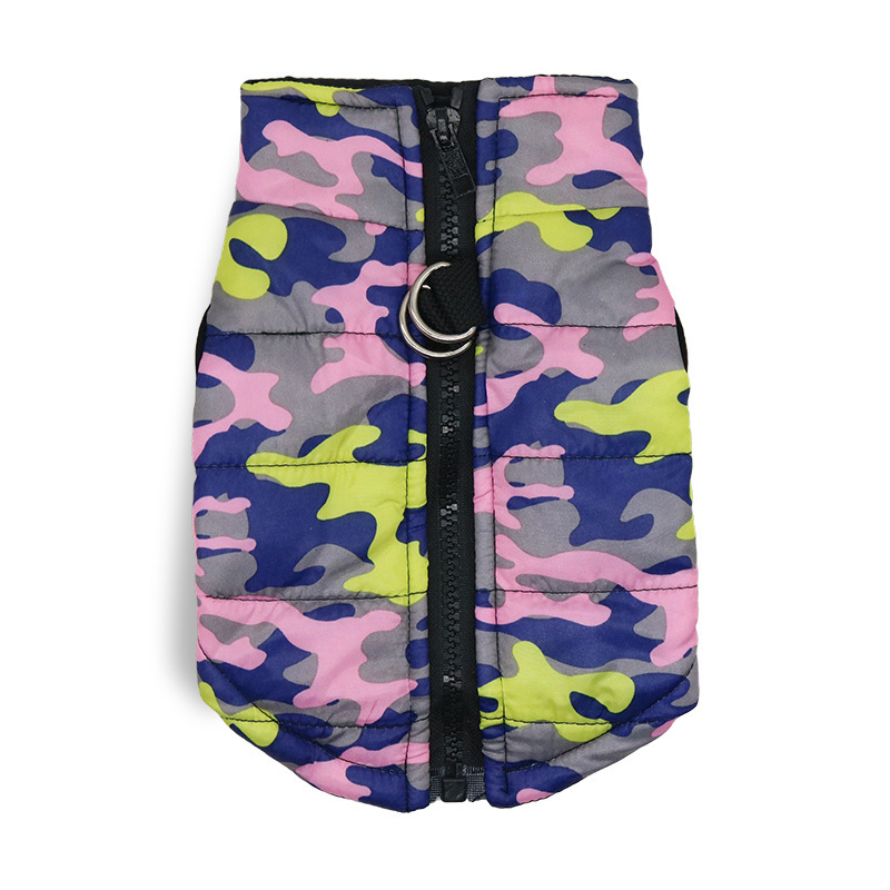 Pet Clothing Dog Clothes Wholesale Teddy Clothes Cotton Coat Vest Multi-Color Camouflage Warm Autumn and Winter Style