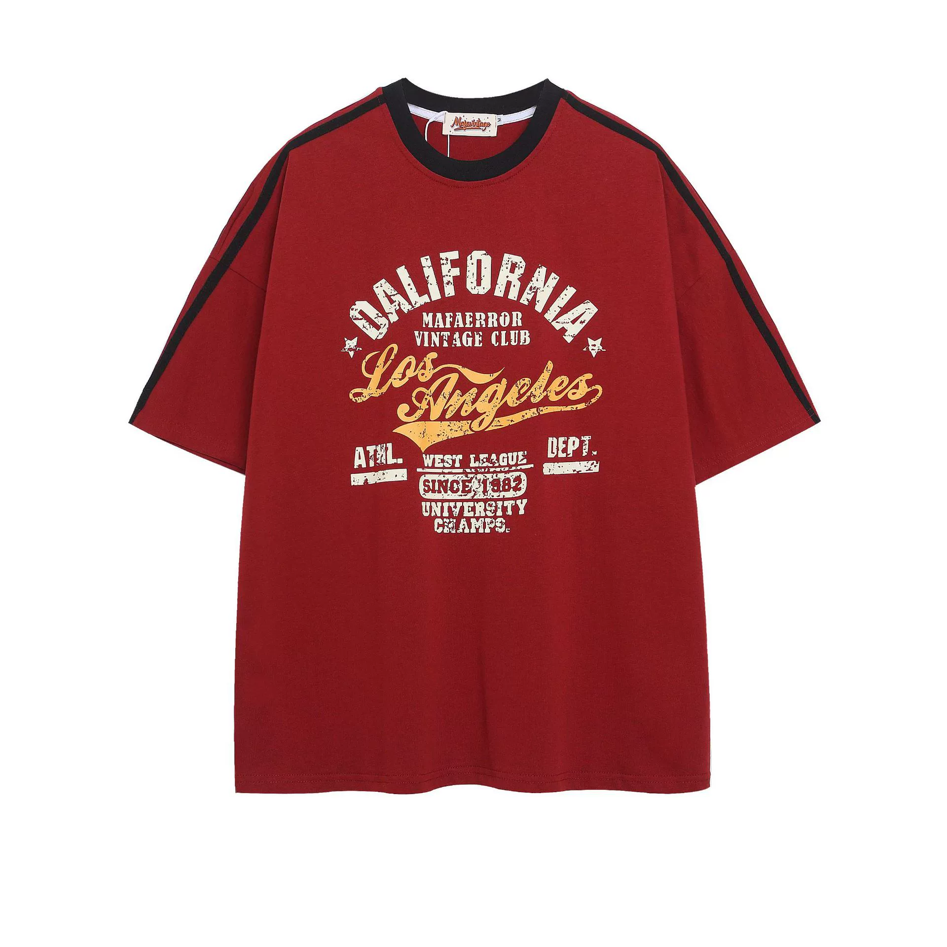 Trend retro summer T-shirt for men and women, American style, loose fit