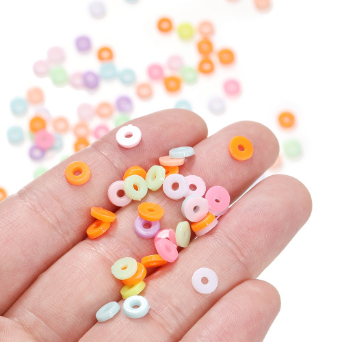 塑料仿软陶片珠子彩色隔片垫片散珠手工 diy手机链项链挂件材料