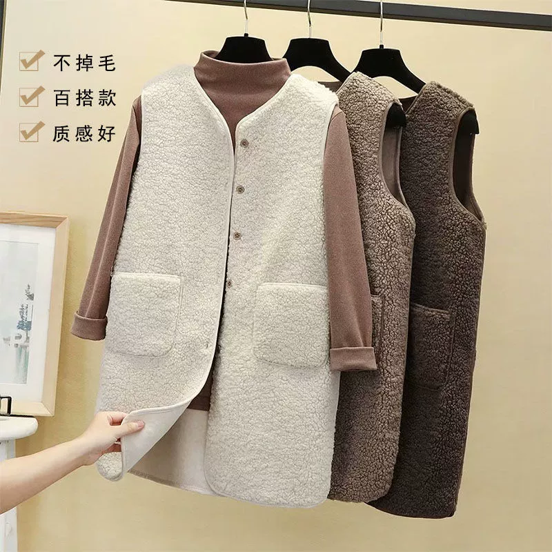 Spring long fashionable vest, jacket, mid-length, plus size, western style, oversize