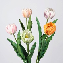 鹦鹉郁金香仿真花pu手感插花花材手捧花家居装饰摄影道具高端假花