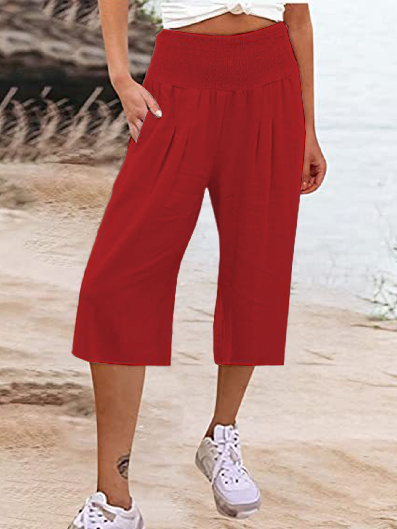 Women's Daily Simple Style Solid Color Calf-Length Casual Pants display picture 13