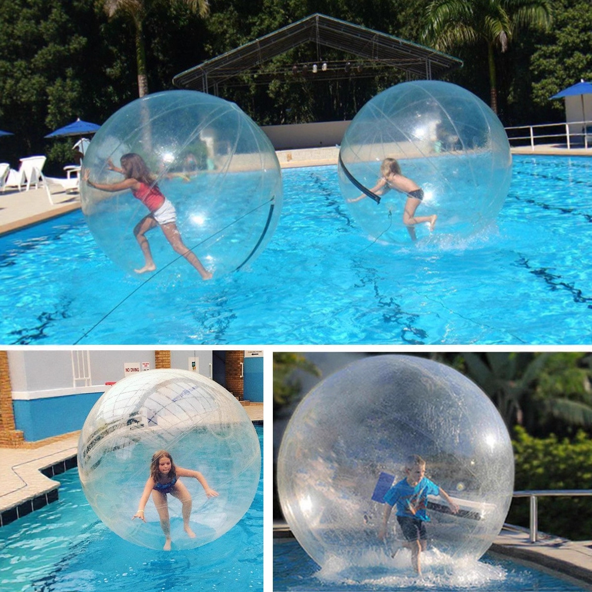 充气水上步行球儿童透明跳舞球水晶球优质PVC进口拉链