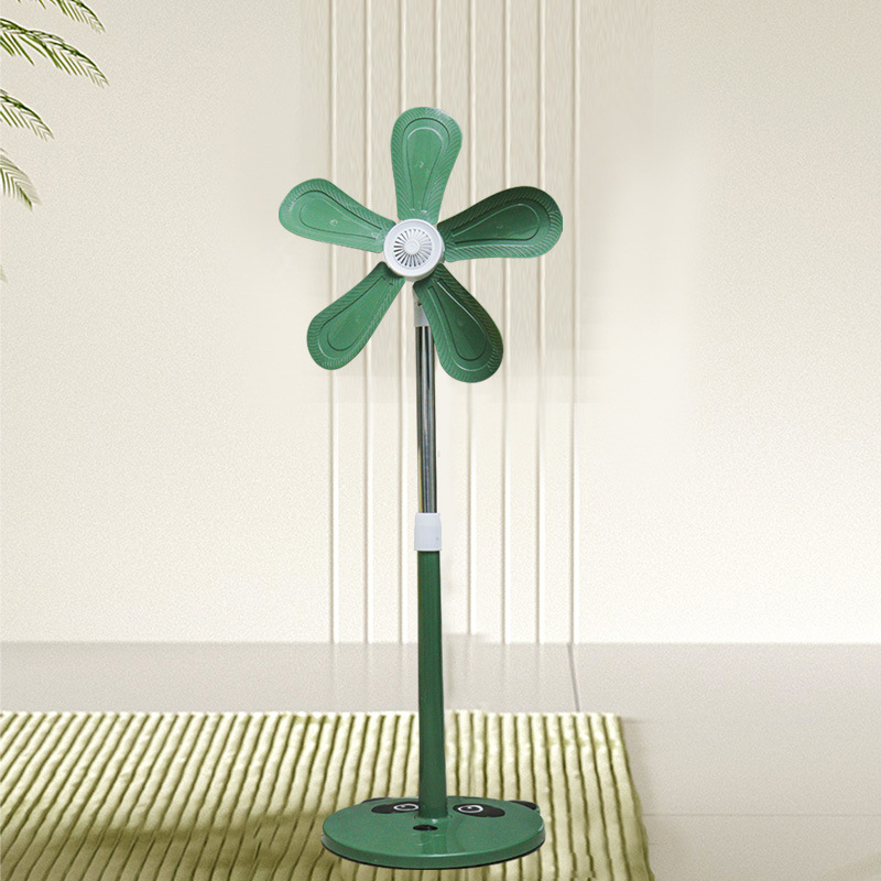 Customized Wholesale Cross-Border Floor Fan Plug-In Household Silent Five-Blade Fan Soft Leaf Retractable Standing Fan