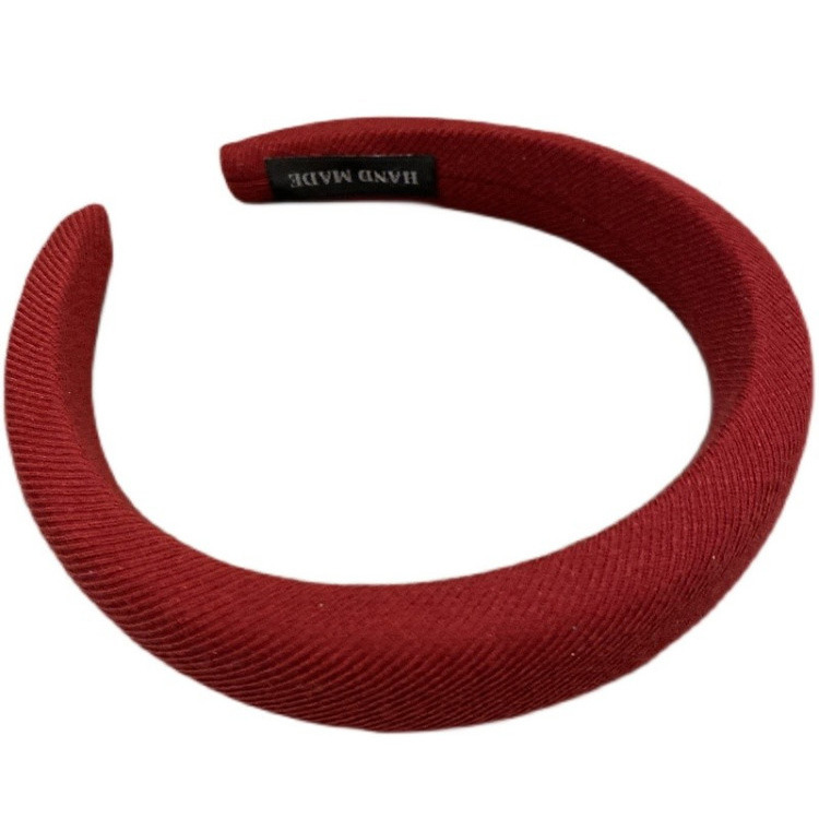 Korea Retro Pink Sponge Hairband Women's Internet Celebrity 2022 New Solid Color Elevated Cranial Top Wash Face Headband_voghion.com