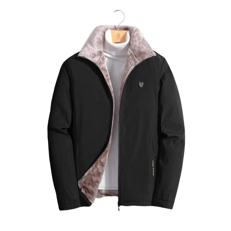 Men's Clothing plus velvet thickened Jinjiang cotton coat men's middle aged and elderly dad winter coat_voghion.com