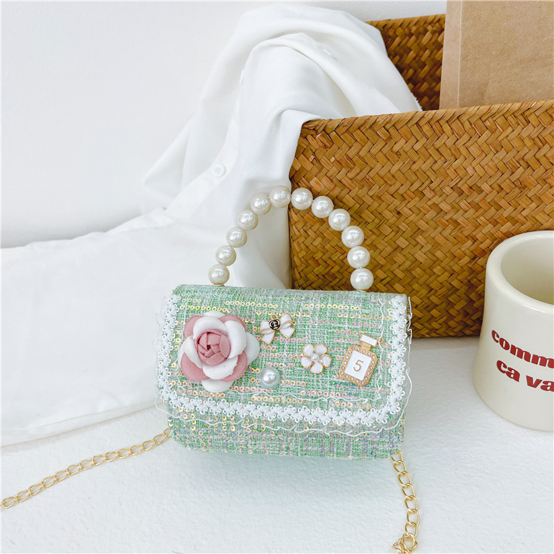 Nuevo bolso de los niños de moda Princesa Aisha Perla bolso de estilo Coreano lentejuelas bolsa de mensajero para las niñas