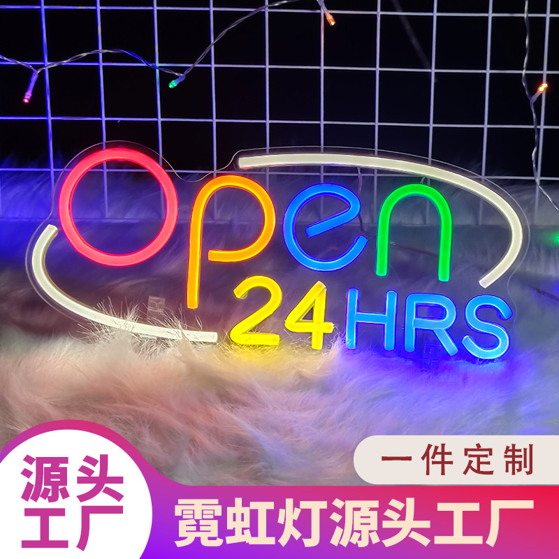 Cross-border trade, open neon LED illuminated billboards, bar party ambient lights, logo nightclub letter lights