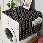 简约几何双开门冰箱罩布微波炉烤箱防尘布侧边收纳袋洗衣机盖巾