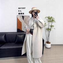 2025秋冬新款新中式简约宽松温柔风立领中长款双面羊毛气质大衣