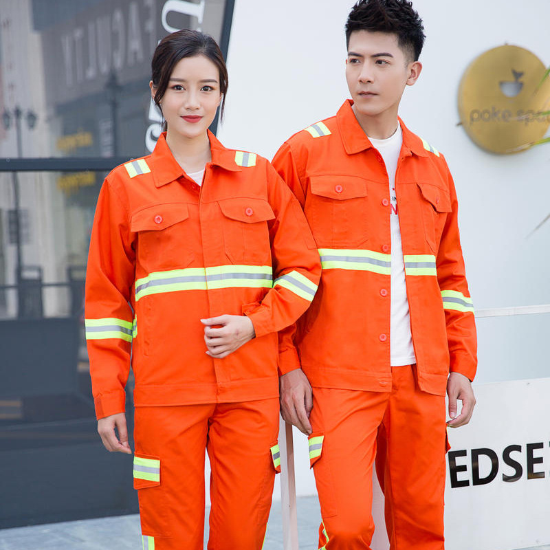 in stock cleaning workers labor protection clothing orange city sanitation work clothes road construction garden tooling uniform customization