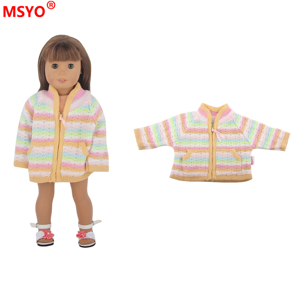 娃娃衣服 18寸美国女孩衣服针织毛衣外套 夏芙服装配件换装娃衣