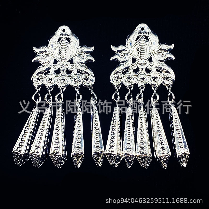 Factory direct minority accessories Miao silver ornaments sesame butterfly diy tassel material clothing accessories