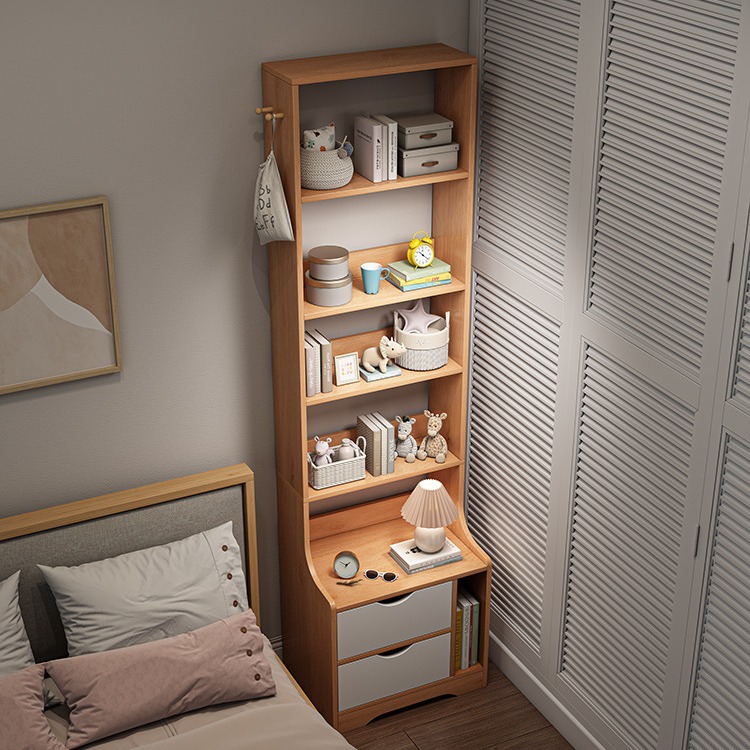 Estante de almacenamiento simple, escritorio de cabecera, dormitorio moderno simple, estante de libros multifuncional, estante de almacenamiento pequeño.