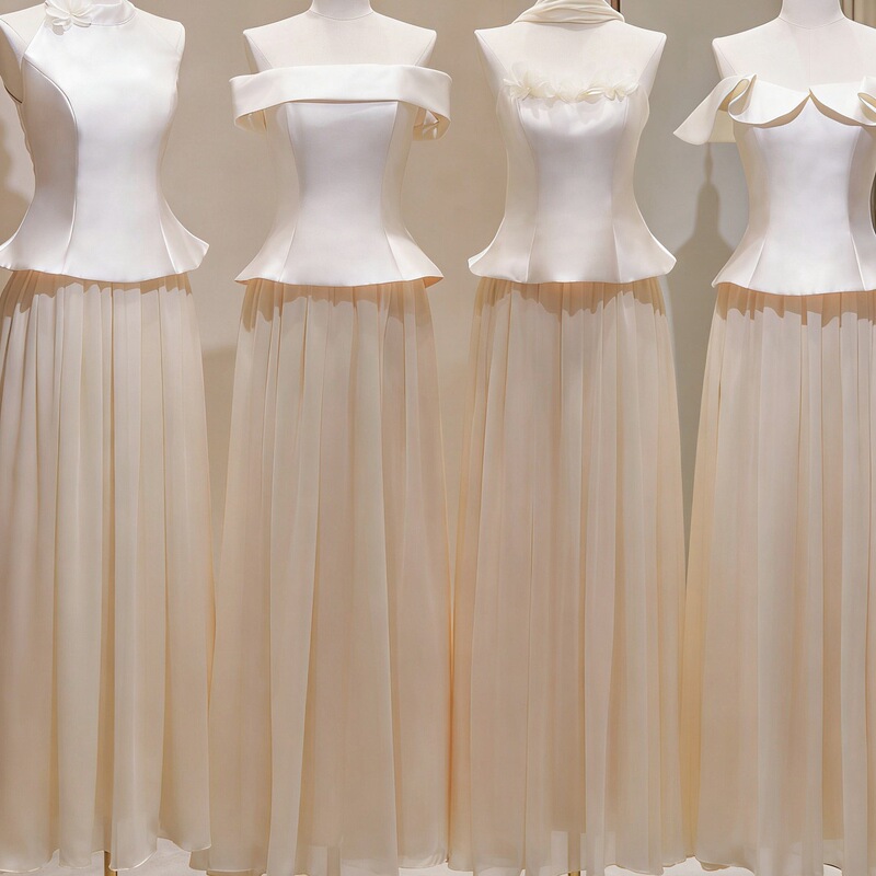 Champagne-Colored Bridesmaid Dresses 2026 New Style Wedding Sister Group Dresses Niche Luxury French-Style Super Fairy Long Dress