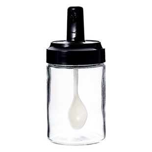 Spoon lid integrated seasoning jar glass salt Jar Kitchen seasoning jar household seasoning bottle sugar jar salt monosodium glutamate seasoning box