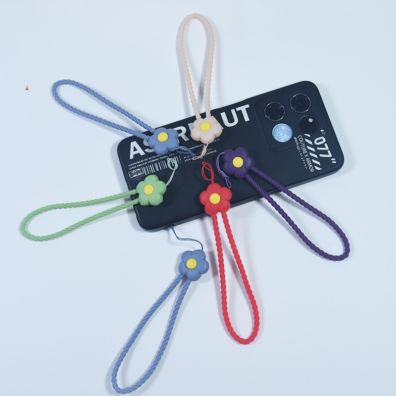 Cross-Border Mobile Phone Lanyard Silicone Phone Chain Accessories Wrist USB Flash Drive Silicone Beads Phone Chain Exclusively for Cross-Border Export