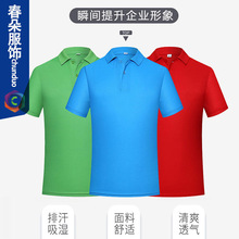 特价翻领短袖广告文化衫定 制印字logo企业工厂工作服刺绣T恤