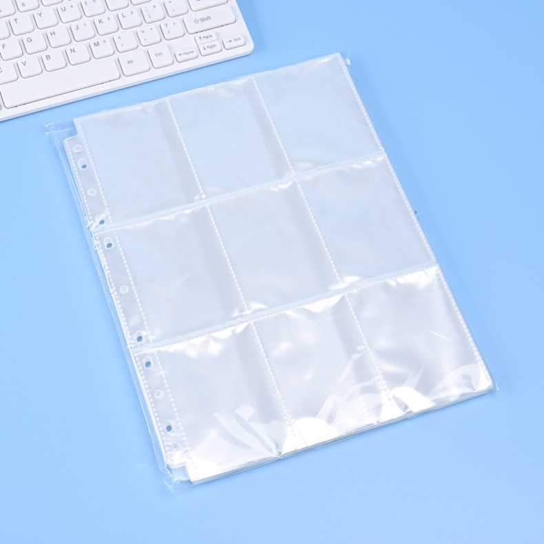 Libro de colección de tarjetas de juego 9-grid libro de almacenamiento de bolsillo transparente álbum de libro Juego King Card Book Page página interior Jiugongge