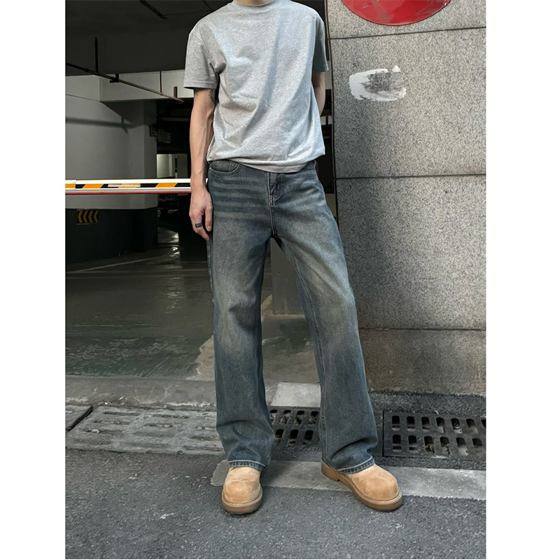 Men's Jeans 2025 New Guangzhou Xintang Town Retro Washed Casual Pants Spring and Autumn Straight Loose Trendy Brand Trousers