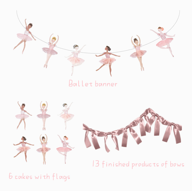 Ballerina Party Decoration Banner Girl Dance Birthday Party Ballet Theme Venue Background Decoration Supplies