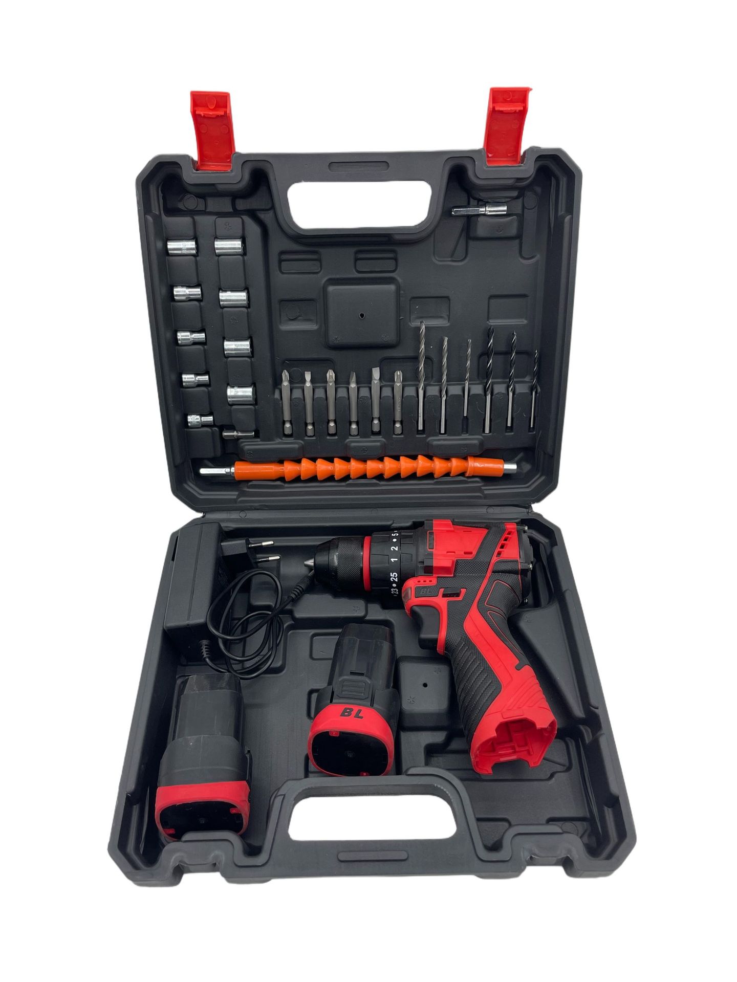 16.8v sin cepillo 2 dos electricidad y un juego de carga negra y roja