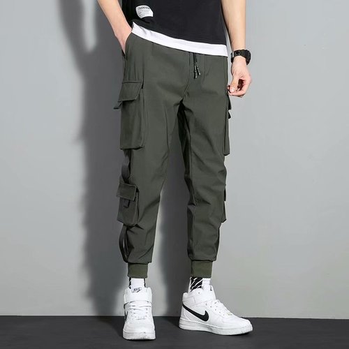 Boys' Over-the-Knee Work Pants Autumn Youth Fall Casual Pants Korean Style Middle School Student Trendy Versatile Sport Pants