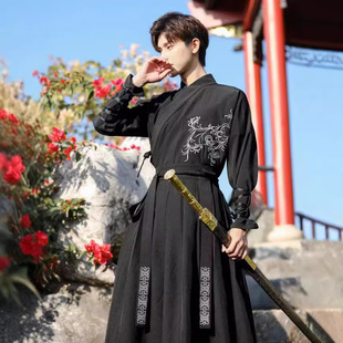 Hanfu Male Martial Arts Student Embroidery Class Clothing Chivalrous Scholars Handsome Antique Style Son Fairy Style suit Chinese Style