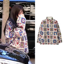 生C 2025冬季新款韩版迪丽热巴同款设计感立领拉链方块摇粒绒外套