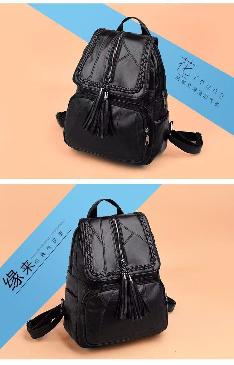 Grenzüberschreitend neu 2026 Freizeit-Rucksack für Damen PU mit Fransen vielseitig kombinierbar Damenbeutel Studentenrucksack Reiserucksack Schulrucksack