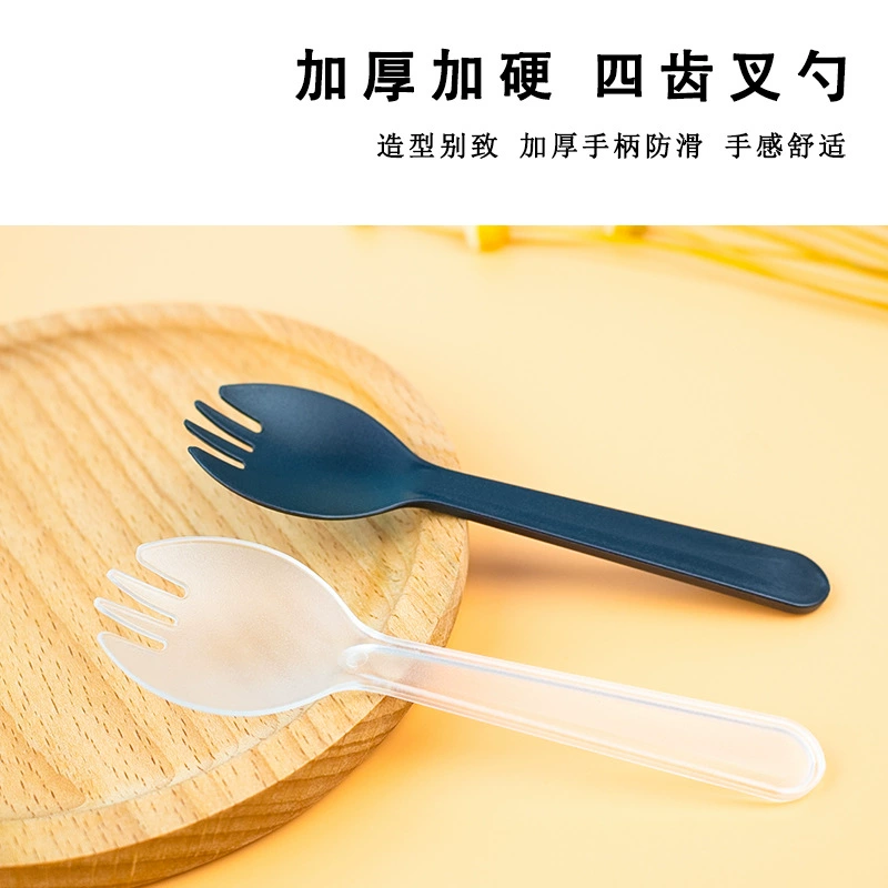 одноразовый пакет, plastic прозрачная черная ложка