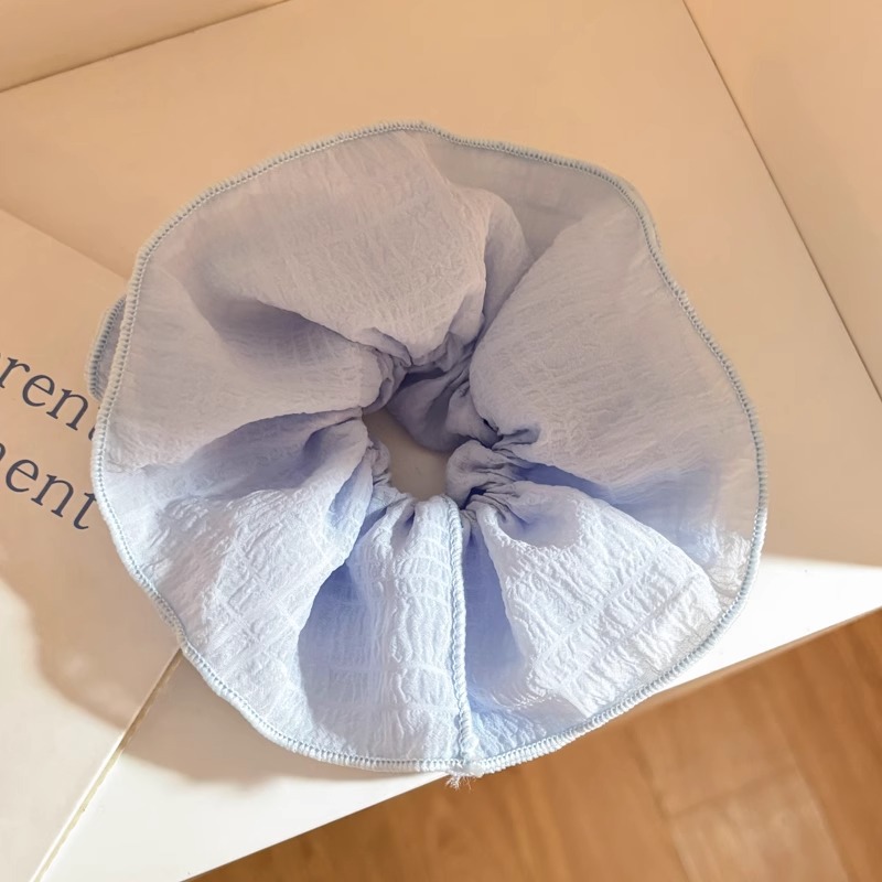 Lazo de encaje plisado amarillo, lazo para el cabello de intestino grueso para mujer, gran tamaño 2025, nueva cuerda para el cabello, flor para la cabeza, cuerda para la cabeza coreana, tocado de temperamento