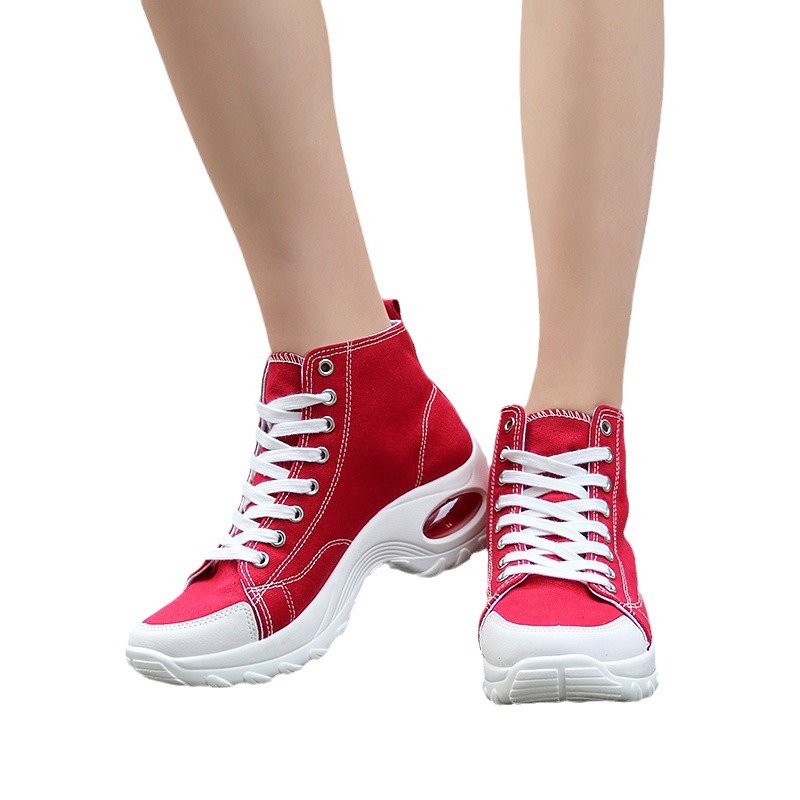 Women's Shoes canvas casual shoes lightweight thick soled height enhancing dad shoes breathable high top women's shoes all match white shoes for women_viptrois.com