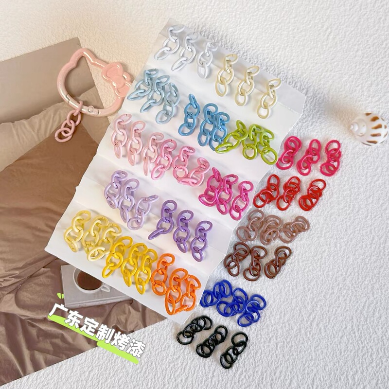 Color four-link chain Macaron color color four-link chain Guangdong paint link chain four-link chain