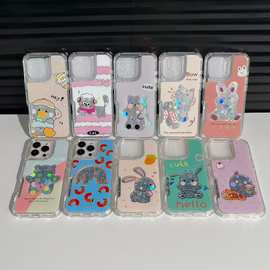 适用苹果iPhone16promax拉杆箱手机壳多功能14Plus支架S25ultra套